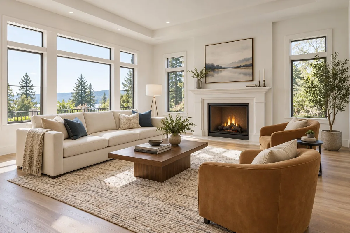 Virtually staged living room showcased by ListingProKit